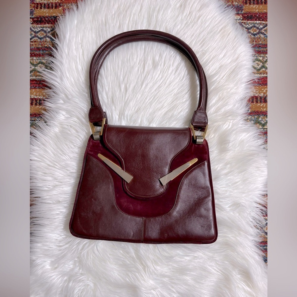 Vintage Aries Leather Suede Shoulder Bag
